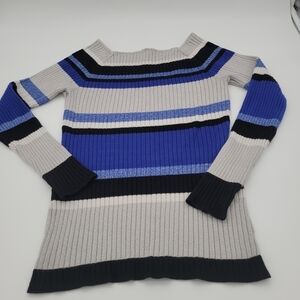 INC Vibrant andMetallic Long Sleeve Sweater Block Colar Sz‎ L